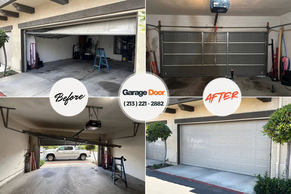 Before and after: garage door repair Mount Carroll, IL
